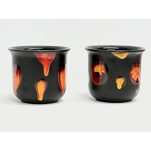 70 - A pair of Poole Pottery ‘Galaxy’ jardinières/planters. 17x15cm