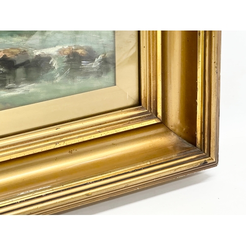 6 - A Late 19th Century oil painting on canvas. In original gilt frame. 41x30cm. Frame 59.5x10x51cm