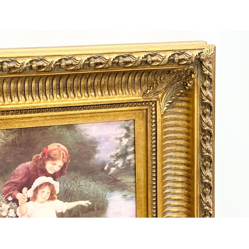 421 - A large good quality Carvers & Gilders gilt framed print. 57x9x67cm