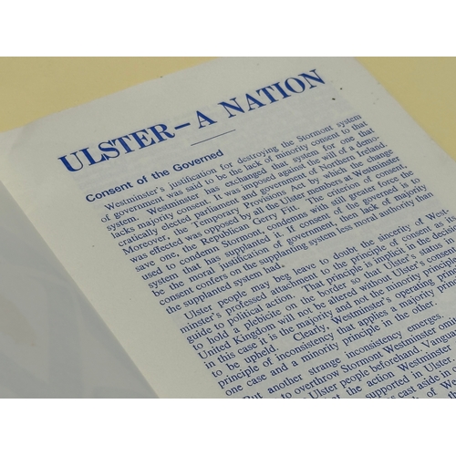 423 - A 1972 Ulster Vanguard Publication. Ulster A Nation. With badge.