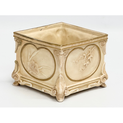 85 - A Late 19th Century Royal Worcester pottery jardiniere raised on 4 cabriole legs. Circa 1887. 12.5x1... 