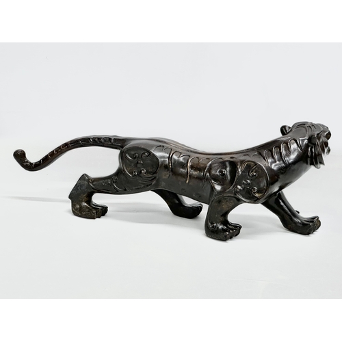 12 - An Early 20th Century Chinese Feng Shui bronze  Evil and Wealth Tiger. 38cm