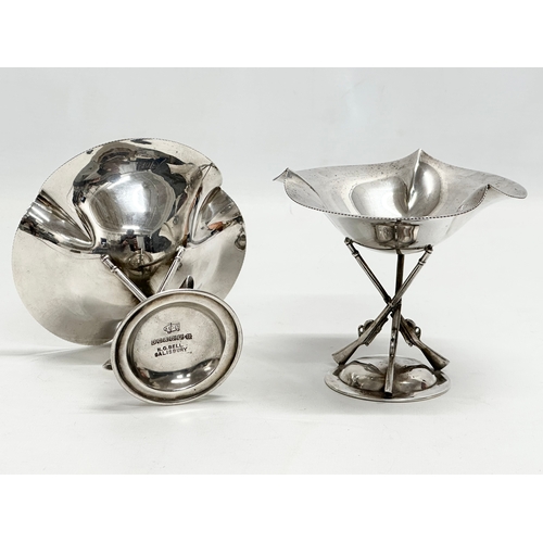 38 - A pair of Early 20th Century John Collyer & Co silver plated tazza’s. H.G. Bell, Salisbury. Raised o... 