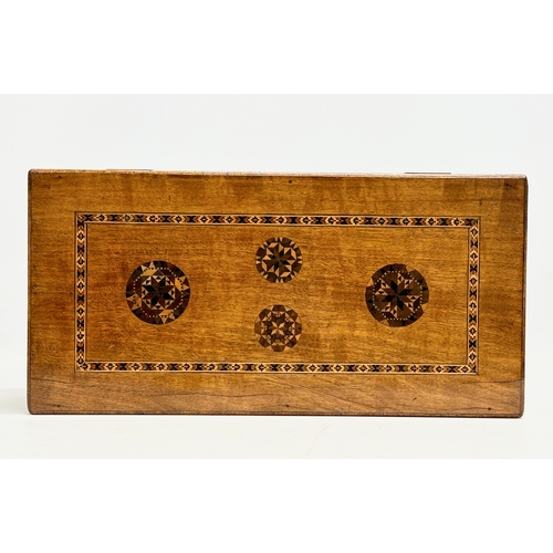 24 - A large Victorian inlaid mahogany jewellery box. 40x19.5x13cm