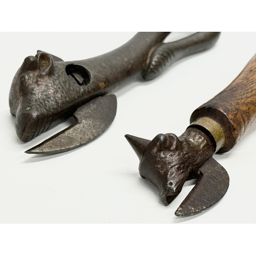 189 - 3 19th Century can openers. 19cm. 16cm. 14cm