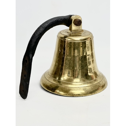 25 - A Late 19th Century brass ships bell. 28x20.5x21.5cm