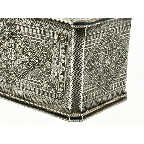 101 - A good quality Late 19th Century James Dixon & Sons silver plated tea caddy. 17x9.5x9.5cm