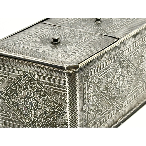 101 - A good quality Late 19th Century James Dixon & Sons silver plated tea caddy. 17x9.5x9.5cm