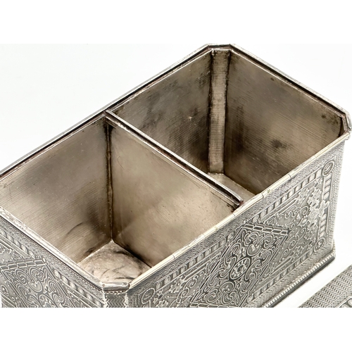 101 - A good quality Late 19th Century James Dixon & Sons silver plated tea caddy. 17x9.5x9.5cm