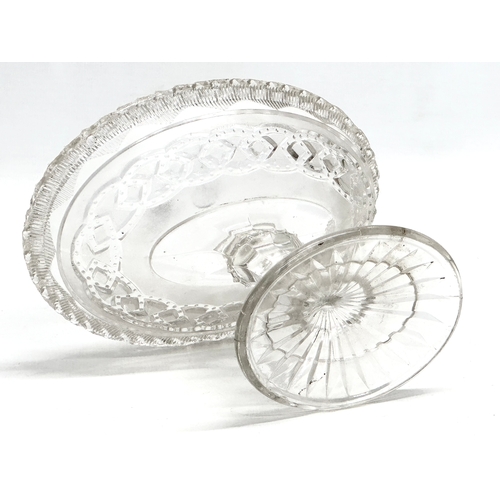 143 - A 19th Century Victorian ‘Lozenge’ pressed glass comport with lemon squeezer base. Circa 1860-1870. ... 