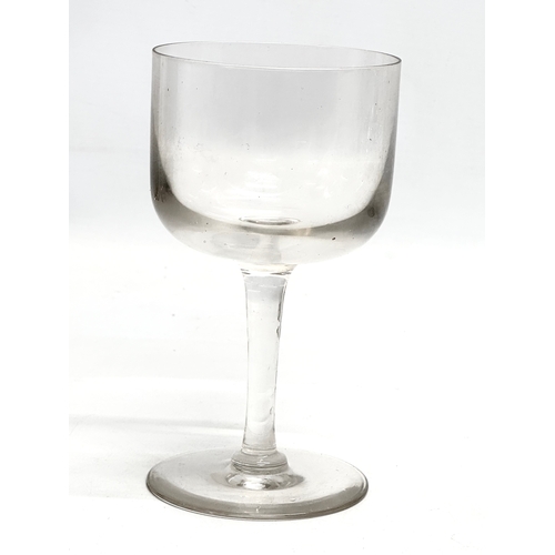 147 - Victorian champagne and wine glasses. A pair of Late 19th Century Victorian slice lens cut champagne... 