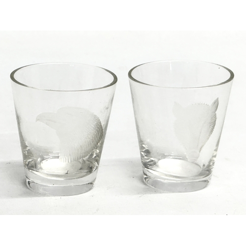 148 - Georgian and Victorian drinking glasses. Victorian etched glass whiskey tumblers/water glasses. 3 Ge... 