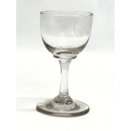 154 - A set of 9 Mid 19th Century Victorian slim stem port glasses. 10.5cm