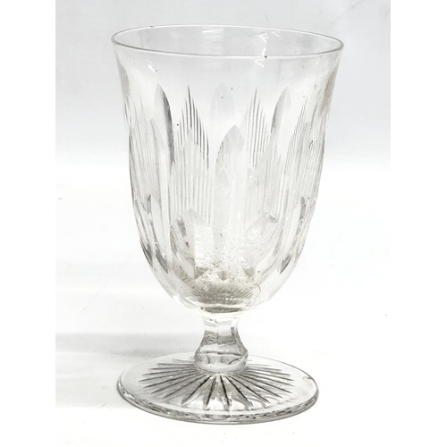 156 - 6 Georgian and Victorian drinking glasses. A Regency period slice cut rummer 8x13cm. An Early Victor... 