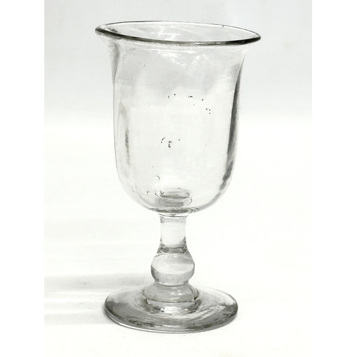 156 - 6 Georgian and Victorian drinking glasses. A Regency period slice cut rummer 8x13cm. An Early Victor... 