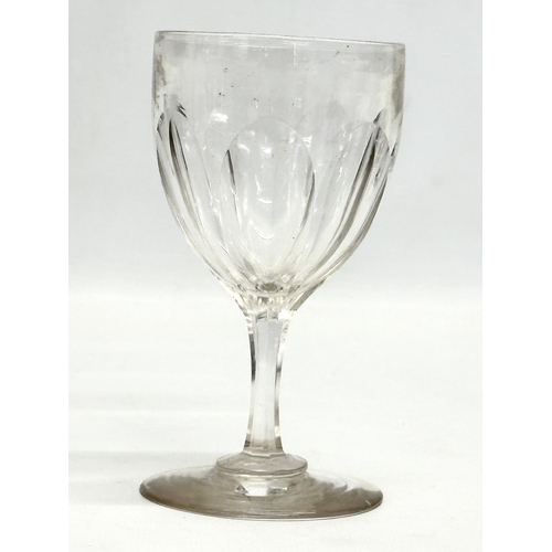 156 - 6 Georgian and Victorian drinking glasses. A Regency period slice cut rummer 8x13cm. An Early Victor... 