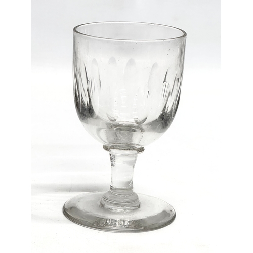 156 - 6 Georgian and Victorian drinking glasses. A Regency period slice cut rummer 8x13cm. An Early Victor... 