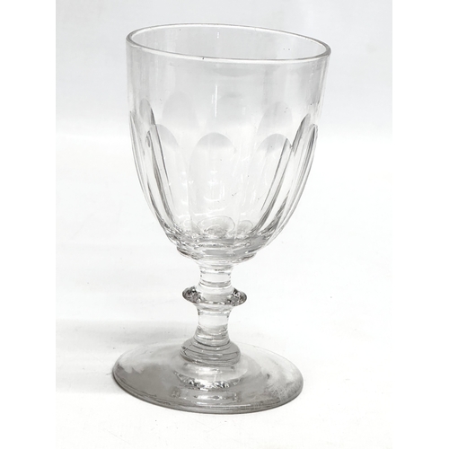 156 - 6 Georgian and Victorian drinking glasses. A Regency period slice cut rummer 8x13cm. An Early Victor... 