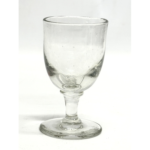 160 - 7 Mid 19th Century Victorian rummers and gin glasses. 11cm. 10cm. 9cm.