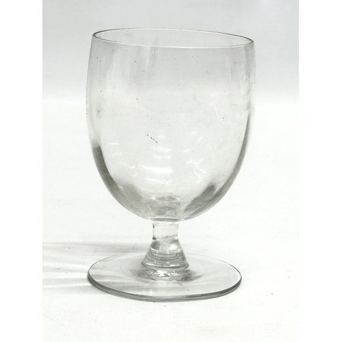 160 - 7 Mid 19th Century Victorian rummers and gin glasses. 11cm. 10cm. 9cm.