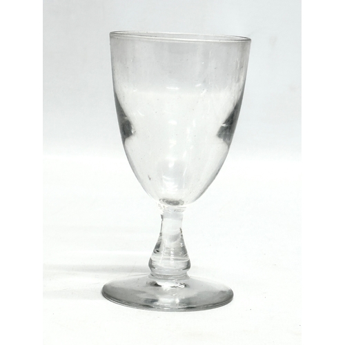 160 - 7 Mid 19th Century Victorian rummers and gin glasses. 11cm. 10cm. 9cm.