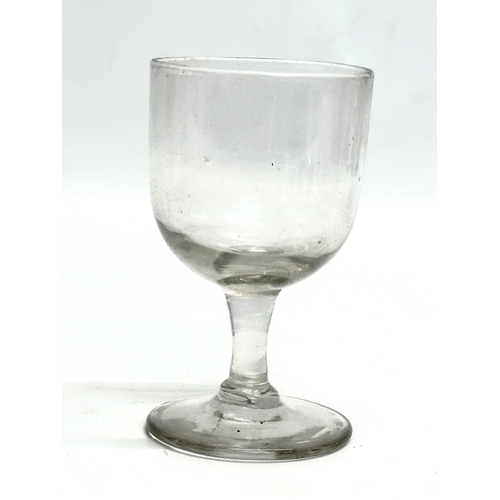 160 - 7 Mid 19th Century Victorian rummers and gin glasses. 11cm. 10cm. 9cm.