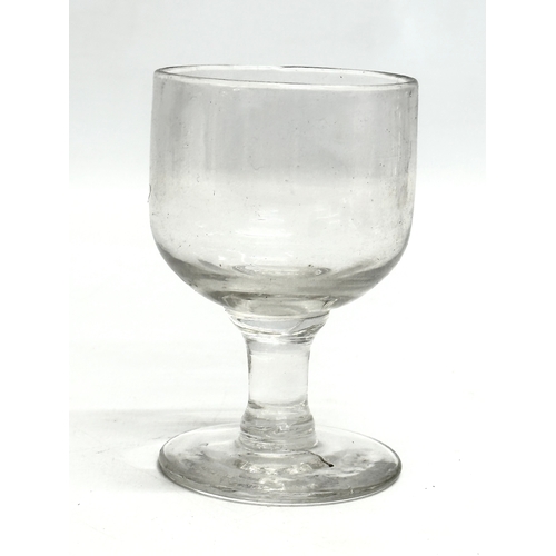 160 - 7 Mid 19th Century Victorian rummers and gin glasses. 11cm. 10cm. 9cm.