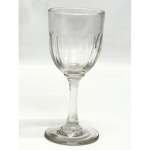 161 - 6 Victorian slice cut port glasses. Circa 1850-1900. 11.5cm