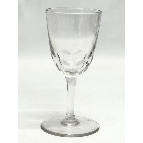 161 - 6 Victorian slice cut port glasses. Circa 1850-1900. 11.5cm