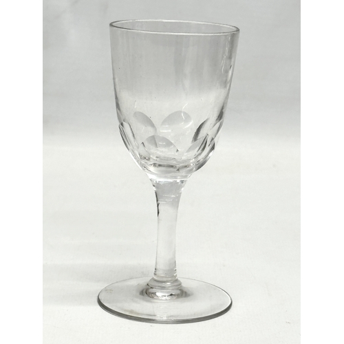 161 - 6 Victorian slice cut port glasses. Circa 1850-1900. 11.5cm