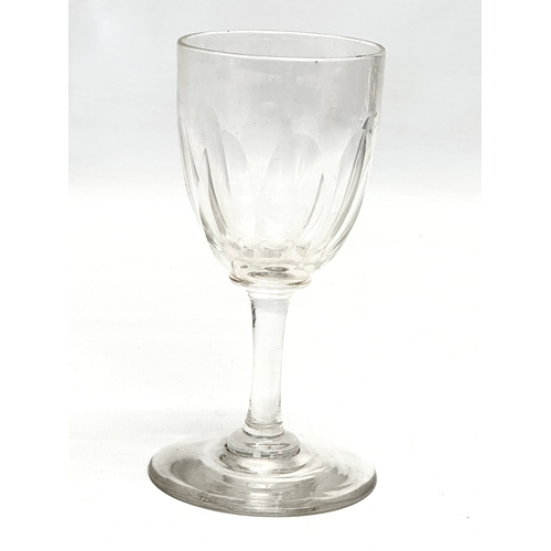 161 - 6 Victorian slice cut port glasses. Circa 1850-1900. 11.5cm