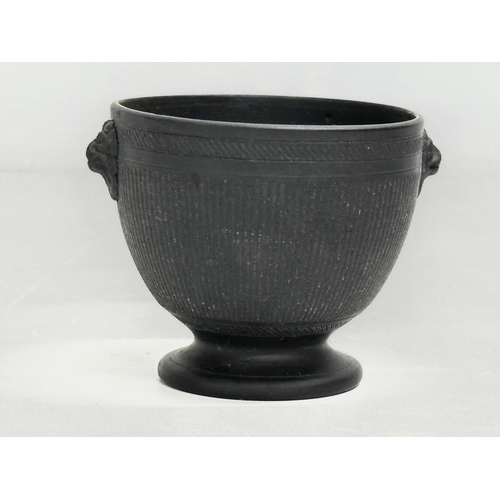 30 - 3 pieces of Late 18th/Early 19th Century black Basalt pottery. An unmarked basalt coffee pot, circa ... 