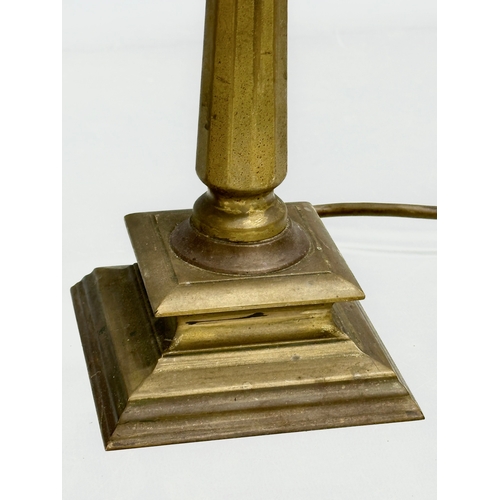 199 - A pair of vintage heavy brass table lamps. 29cm