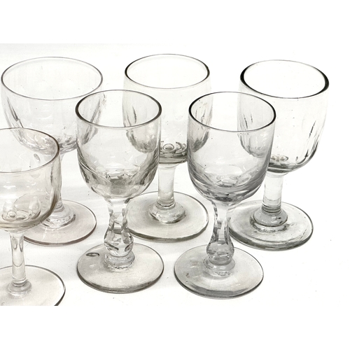 168 - A collection of Mid 19th Century Victorian slice lens cut gin glasses. 12cm