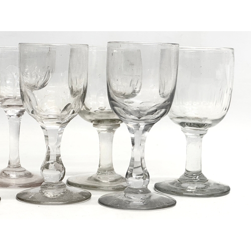 168 - A collection of Mid 19th Century Victorian slice lens cut gin glasses. 12cm