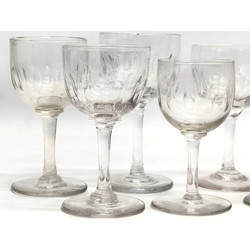 168 - A collection of Mid 19th Century Victorian slice lens cut gin glasses. 12cm