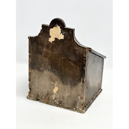 79 - A Late 18th/Early 19th Century candle box. Circa 1780-1810. 27x24x39cm