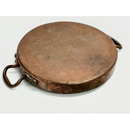 260 - A Late 19th Century Johnson & Ravey copper 2 handled pan. 49x37x7cm