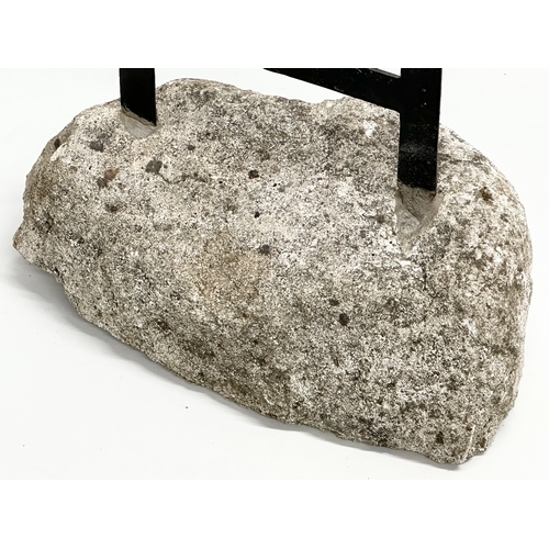 42 - A Victorian boot scraper with granite base. 34x20x40cm