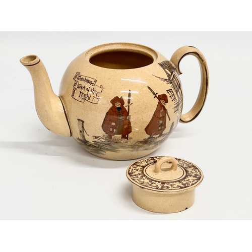 265 - An Early 20th Century Royal Doulton ‘Watchman’ teapot. Watchman What of the Night. 20x13x11cm