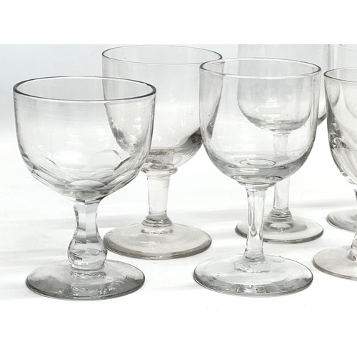 173 - 8 Mid 19th Century Victorian glass rummers/gin glasses. 12cm. 11cm.