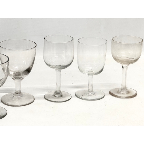 173 - 8 Mid 19th Century Victorian glass rummers/gin glasses. 12cm. 11cm.