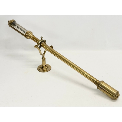 44 - An Early 20th Century R.N. Desterro, Lisbon Brass Marine Barometer. 96cm