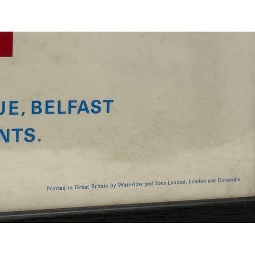 49 - An original 1960 Northern Ireland The Giants Causeway poster. Printed by Waterlow and Sons Limited. ... 