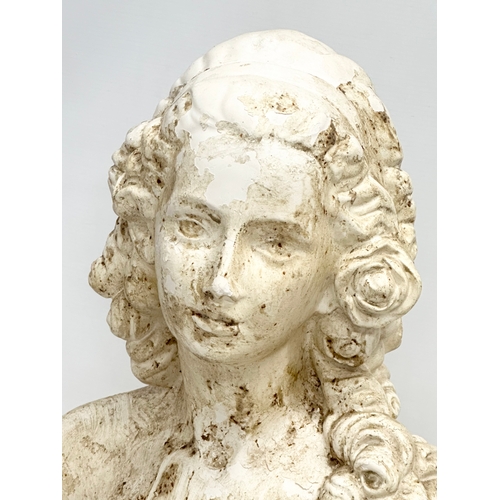 307 - A large 20th Century plaster bust of Grecian lady. 40x54cm