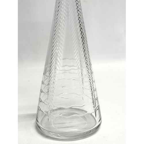 45 - A ‘Wheat Ears & Waves’ crystal decanter designed by Irene Stevens for Webb Corbett. 30cm