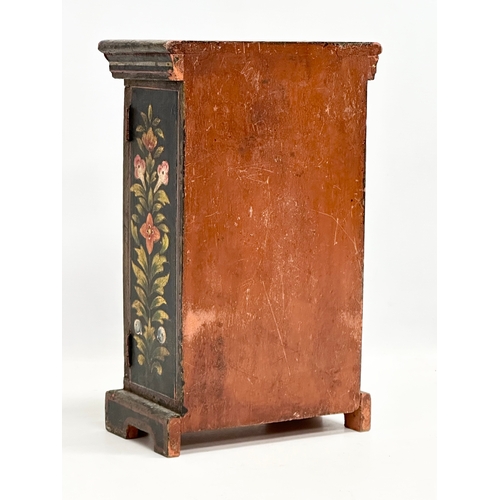 326 - A vintage hand painted tabletop cabinet. 20x11x33cm