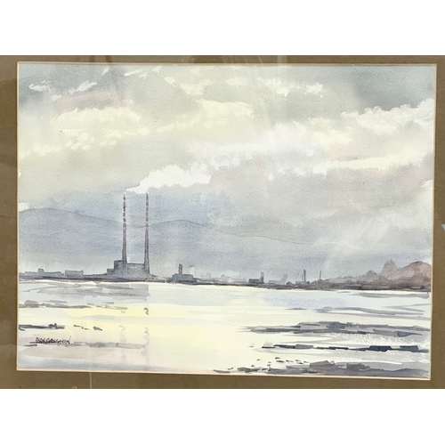 296 - A watercolour by Alan Gaughran. Dublin. 39x29cm. Frame 57x47cm