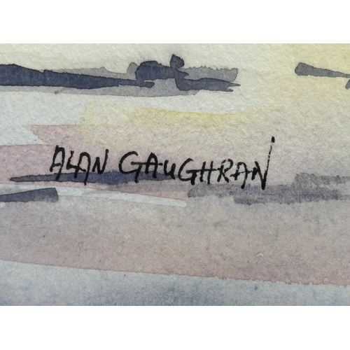 296 - A watercolour by Alan Gaughran. Dublin. 39x29cm. Frame 57x47cm