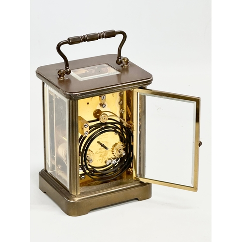 1 - A large early 20th Century Matthew Norman brass carriage clock. 10x8.5x14cm